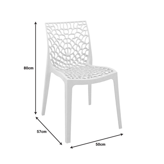 Καρέκλα στοιβαζόμενη Hush pp σε μπλε απόχρωση 50x57x81εκ **