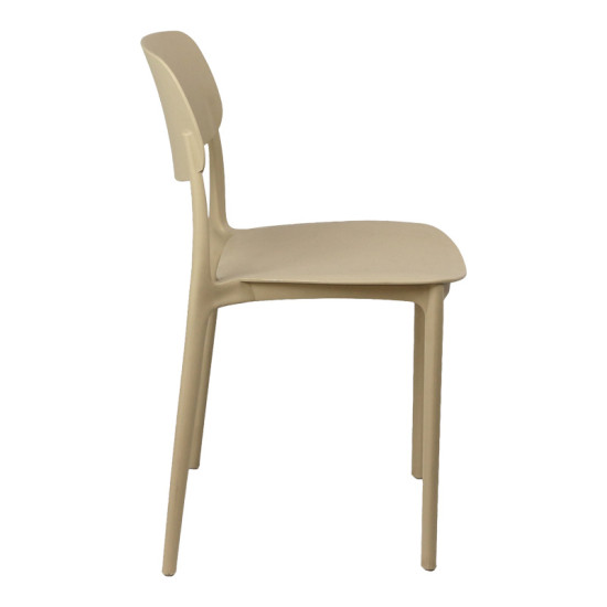 Καρέκλα Berdian στοιβαζόμενη pp σε cappuccino απόχρωση 38x49x79εκ **