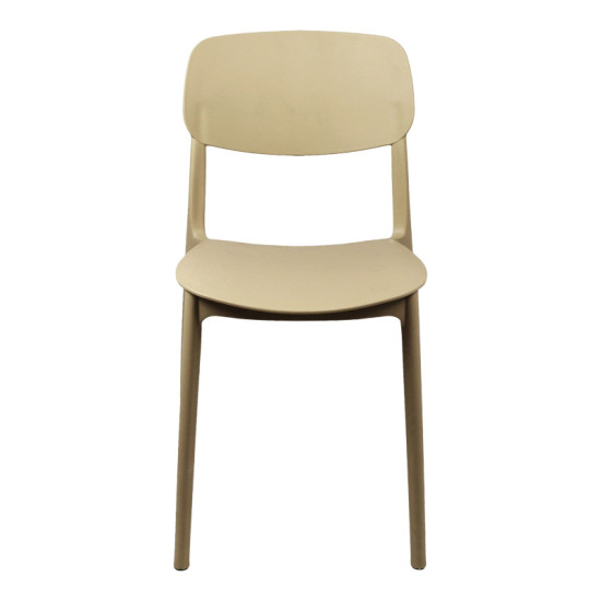 Καρέκλα Berdian στοιβαζόμενη pp σε cappuccino απόχρωση 38x49x79εκ **