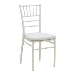 Καρέκλα Tiffany I με μαξιλάρι pp σε λευκή απόχρωση 39.5x46.5x87εκ **