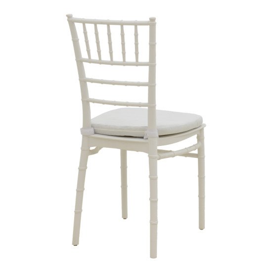 Καρέκλα Tiffany I με μαξιλάρι pp σε λευκή απόχρωση 39.5x46.5x87εκ **