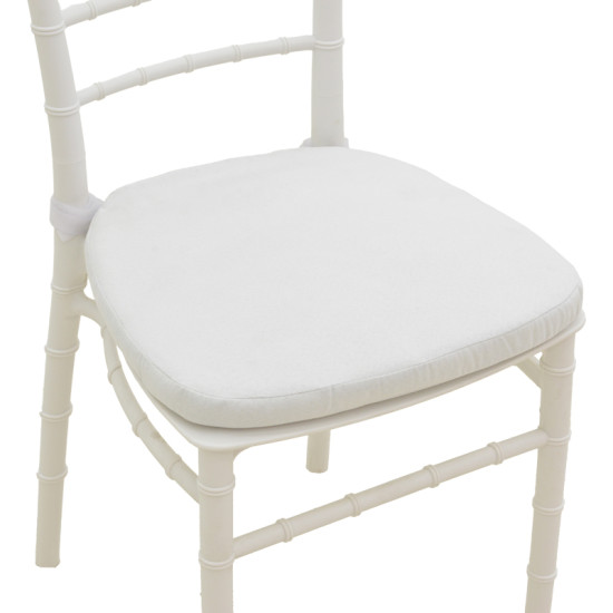 Καρέκλα Tiffany I με μαξιλάρι pp σε λευκή απόχρωση 39.5x46.5x87εκ **