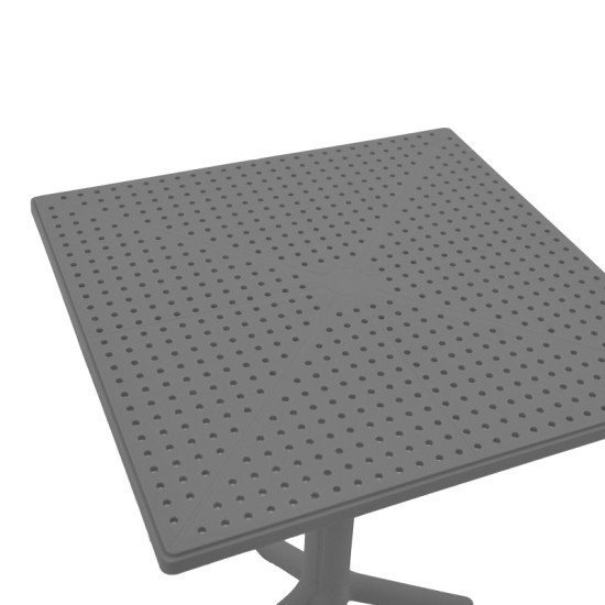 Τραπέζι Groovy pp διατρητο ανθρακί 60x60x76εκ **