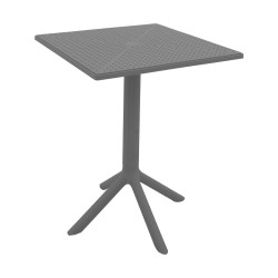 Τραπέζι Groovy pp διατρητο ανθρακί 60x60x76εκ **