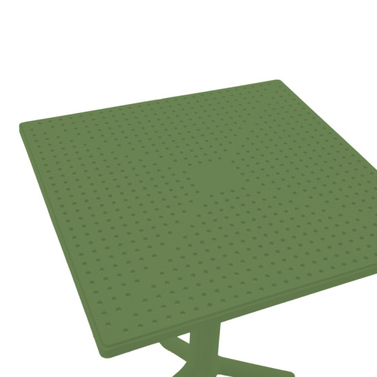 Τραπέζι Groovy pp διατρητο σκούρο πράσινο 60x60x76εκ **