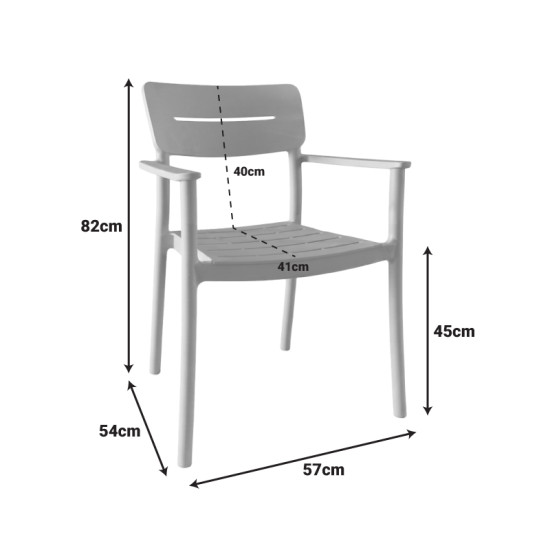 Πολυθρόνα Pilma cappuccino PP 57x54x82εκ **