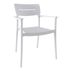 Πολυθρόνα Pilma λευκό PP 57x54x82εκ **