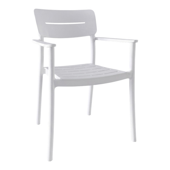 Πολυθρόνα Pilma λευκό PP 57x54x82εκ **