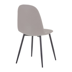 Καρέκλα Bella ανοιχτό γκρι ύφασμα-πόδι μαύρο μέταλλο 43x52x88εκ **