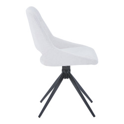 Καρέκλα περιστρεφόμενη Luciano I σε κρεμ ύφασμα-πόδι μεταλλικό μαύρο 52.5x54x85εκ **