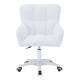 Καρέκλα γραφείου εργασίας Givole σε λευκό μπουκλέ ύφασμα 55x50x76-86εκ **