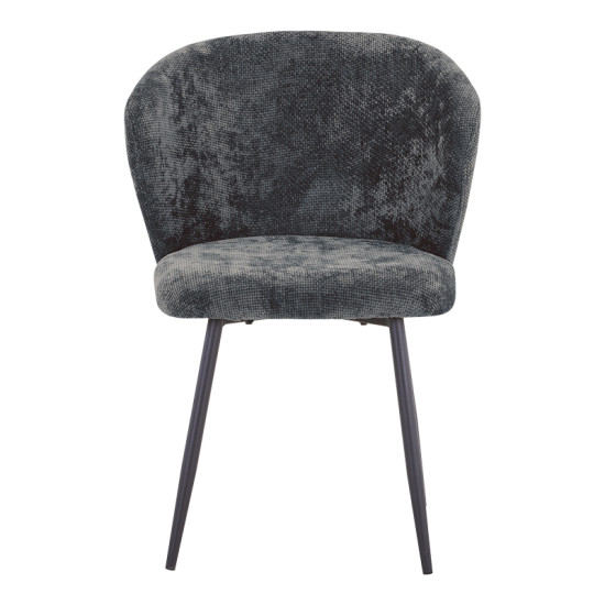 Καρέκλα Karg γκρι ύφασμα-πόδι μαύρο μέταλλο 57x62x80εκ - 2τμχ. **