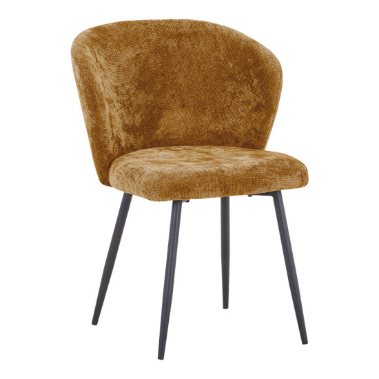 Καρέκλα Karg camel ύφασμα-πόδι μαύρο μέταλλο 57x62x80εκ - 2τμχ. **