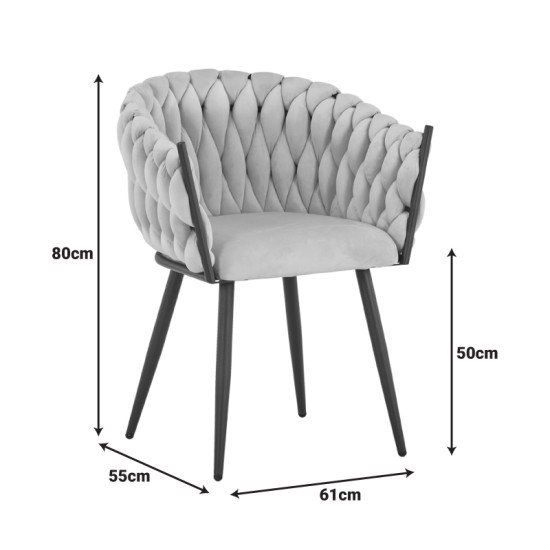 Πολυθρόνα Vivian σάπιο μήλο βελούδο-πόδι μαύρο μέταλλο 61x55x80εκ - 2τμχ. ** Πολυθρόνα Vivian σάπιο μήλο βελούδο-πόδι μαύρο μέταλλο 61x55x80εκ - 2τμχ. **