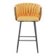 Σκαμπό μπαρ Vivian κίτρινο βελούδο-πόδι μαύρο μέταλλο 57x50x100εκ - 2τμχ. ** Σκαμπό μπαρ Vivian κίτρινο βελούδο-πόδι μαύρο μέταλλο 57x50x100εκ - 2τμχ. **