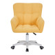 Καρέκλα γραφείου εργασίας Givole σε κίτρινο μπουκλέ ύφασμα 55x55x75-84εκ **