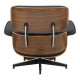 Πολυθρόνα-υποπόδιο relax Jenna μαύρο pu- plywood καρυδί-βάση χρωμίου 82x92x82εκ **