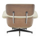 Πολυθρόνα-υποπόδιο relax Jenna μπεζ pu- plywood καρυδί-βάση χρωμίου 82x92x82εκ **