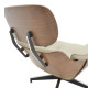 Πολυθρόνα-υποπόδιο relax Jenna μπεζ pu- plywood καρυδί-βάση χρωμίου 82x92x82εκ **