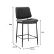 Σκαμπό-μπαρ Kathy μαύρο pu-καρυδί μέταλλο 48.5x52.5x96εκ **