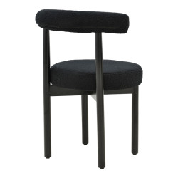 Καρέκλα Fenza μαύρο μπουκλέ ύφασμα-πόδι ξύλο οξιάς σε μαύρη απόχρωση 60x54x75εκ - 2τμχ. ** Καρέκλα Fenza μαύρο μπουκλέ ύφασμα-πόδι ξύλο οξιάς σε μαύρη απόχρωση 60x54x75εκ - 2τμχ. **