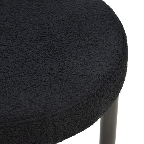 Καρέκλα Fenza μαύρο μπουκλέ ύφασμα-πόδι ξύλο οξιάς σε μαύρη απόχρωση 60x54x75εκ - 2τμχ. ** Καρέκλα Fenza μαύρο μπουκλέ ύφασμα-πόδι ξύλο οξιάς σε μαύρη απόχρωση 60x54x75εκ - 2τμχ. **