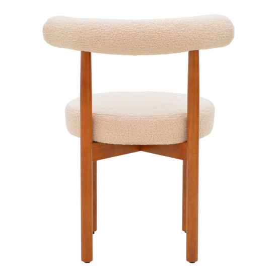 Καρέκλα Fenza μπεζ μπουκλέ ύφασμα-πόδι ξύλο οξιάς σε καρυδί απόχρωση 60x54x75εκ - 2τμχ. ** Καρέκλα Fenza μπεζ μπουκλέ ύφασμα-πόδι ξύλο οξιάς σε καρυδί απόχρωση 60x54x75εκ - 2τμχ. **