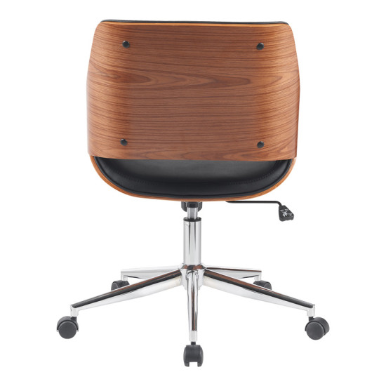 Καρέκλα γραφείου Setulo μαύρο pu-βάση χρωμίου 53x61x79-89εκ **