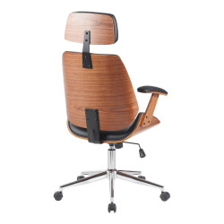 Καρέκλα γραφείου διευθυντή Fetseno μαύρο pu-βάση χρωμίου 53x56x113.5-123.5εκ **