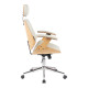 Καρέκλα γραφείου διευθυντή Fetseno μπεζ pu-βάση χρωμίου 53x56x113.5-123.5εκ **