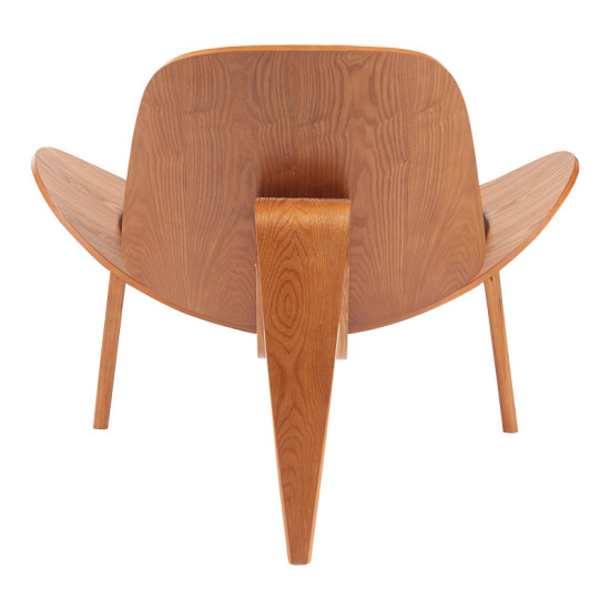 Πολυθρόνα Vilma PU μαύρο- plywood καρυδί 90x76.5x74.5εκ **