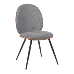 Καρέκλα Nerezy ξύλο σε καρυδί με γκρι ύφασμα 57.5x48x88εκ **