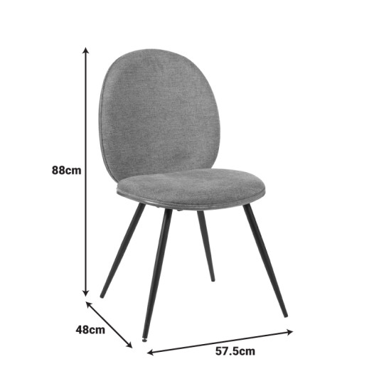 Καρέκλα Nerezy ξύλο σε καρυδί με γκρι ύφασμα 57.5x48x88εκ **