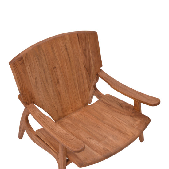 Πολυθρόνα Brazin φυσικό teak ξύλο 72x71x77εκ **