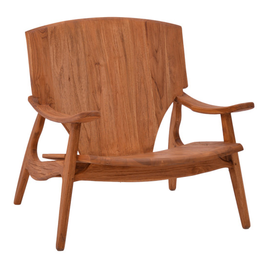Πολυθρόνα Brazin φυσικό teak ξύλο 72x71x77εκ **