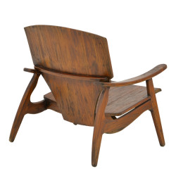 Πολυθρόνα Brazin καρυδί teak ξύλο 72x71x77εκ **