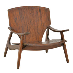 Πολυθρόνα Brazin καρυδί teak ξύλο 72x71x77εκ **