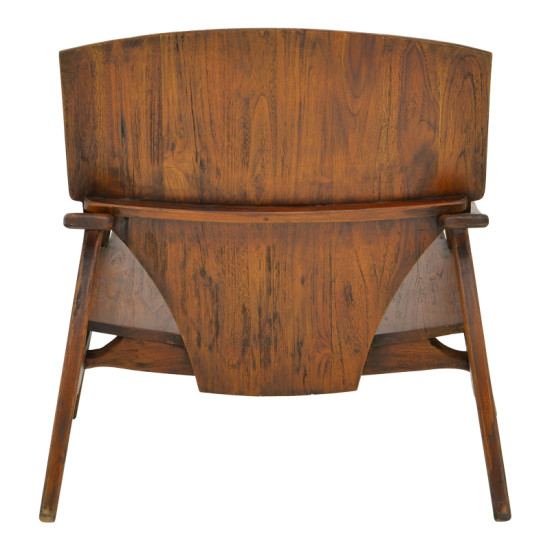 Πολυθρόνα Brazin καρυδί teak ξύλο 72x71x77εκ **