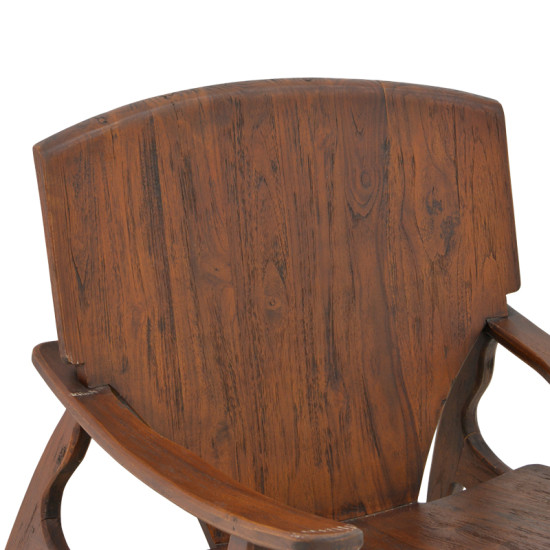 Πολυθρόνα Brazin καρυδί teak ξύλο 72x71x77εκ **