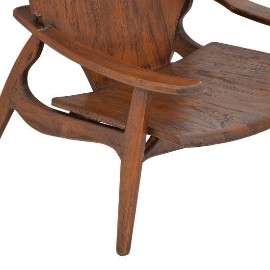 Πολυθρόνα Brazin καρυδί teak ξύλο 72x71x77εκ **