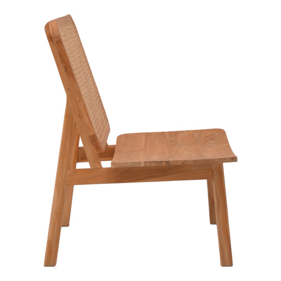 Πολυθρόνα Viborg φυσικό teak ξύλο-φυσικό rattan 60x75x87εκ **