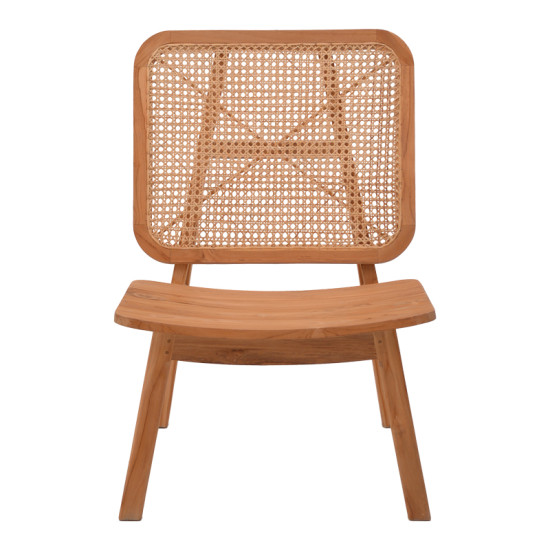 Πολυθρόνα Viborg φυσικό teak ξύλο-φυσικό rattan 60x75x87εκ **