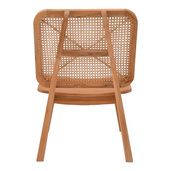 Πολυθρόνα Viborg φυσικό teak ξύλο-φυσικό rattan 60x75x87εκ **