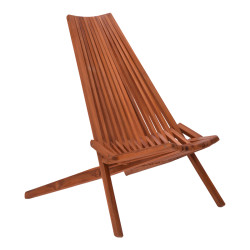 Πολυθρόνα Phoenox πτυσσόμενη φυσικό teak ξύλο 65x90x87εκ **