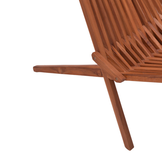 Πολυθρόνα Phoenox πτυσσόμενη φυσικό teak ξύλο 65x90x87εκ **
