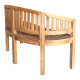 Καναπές διθέσιος Coren φυσικό teak ξύλο 130x61x87εκ **
