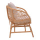 Armchair Caxen  natural rattan-white pillow 72x63x75cm **