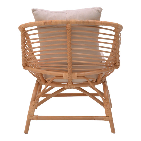 Armchair Caxen  natural rattan-white pillow 72x63x75cm **