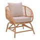 Armchair Caxen  natural rattan-white pillow 72x63x75cm **