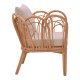 Πολυθρόνα Tania φυσικό rattan-λευκό μαξιλάρι 76x76x76εκ **